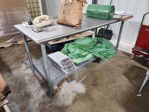lot 104 image: 6 NSF Stainless Steel Food Prep Table