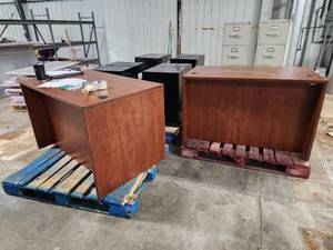 lot 117 image: Lot of (2) Wooden Office Computer Desks