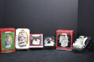 lot 111 image: Hallmark Keepsake Christmas Angel and Nativity Ornaments Lot