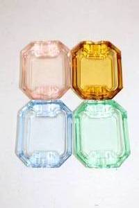 lot 24 image: Set of 4 Miniature Colored Glass Ashtrays