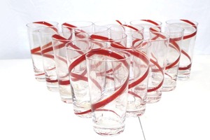 lot 43 image: Pier 1 Imports Red Swirl Tumblers