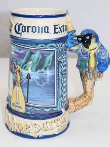 lot 44 image: Corona Extra Blue Parrot Club Ceramic Beer Stein
