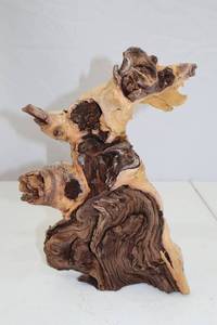 lot 93 image: Natural Hardwood Accent Sculpture, 11x8 Inch Freeform Decor