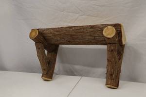 lot 149 image: Rustic Natural Wood Log Accent Shelf 16 Inch