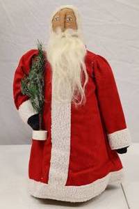lot 157 image: 16-Inch Santa Claus Christmas Figure with Tree Decor