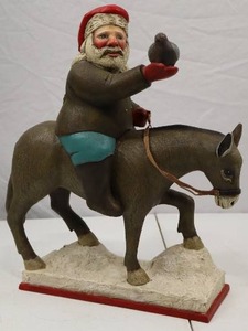 lot 180 image: Department 56 Santa on Mule Figurine - Leo Smith Our Town Collection