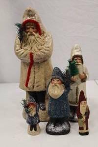 lot 184 image: Set of Walnut Ridge Belsnickle Santa Figures, Herr Collection, 1993-1999