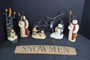lot 139 image: Greg Gueldel Rustic Snowman and Sign