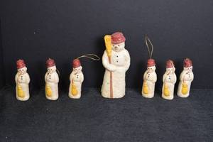 lot 194 image: Teena Flanner Collection Snowman Ornaments and Figurine Lot