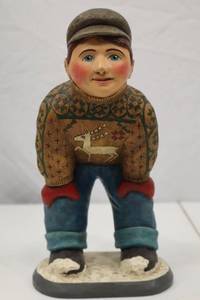 lot 239 image: Department 56 Leo Smith Skating Boy Figurine 56.21941