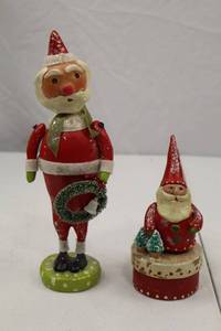 lot 253 image: Penny McAllister Christmas Santa Figurines and Box Lot