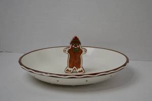 lot 198 image: Christmas Gingerbread Man Candy Dish, DWS NIBW, 10 in.