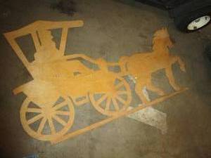 lot 349 image: Large wood horse and buggy cut out ...