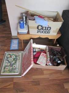 lot 38 image: Table linens, bed linens, travel mu...