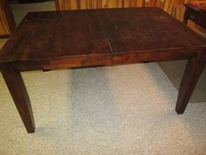 lot 52 image: Solid wood kitchen table approx 60x...