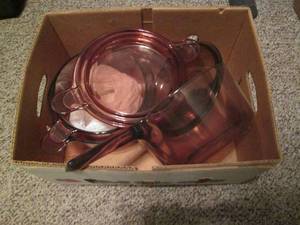 lot 89 image: Glass cookware pots and pans...