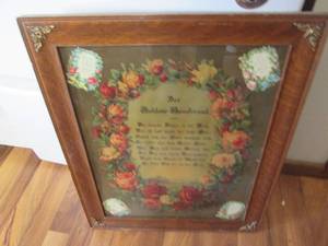 lot 112 image: Vintage German framed blessing The...