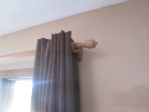 lot 157 image: 6-84 brown curtain panels with gro...