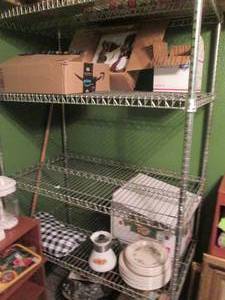 lot 166 image: Metal rack 5-tier storage shelf app...
