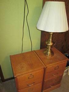 lot 188 image: Pair of standard size 2-drawer fili...