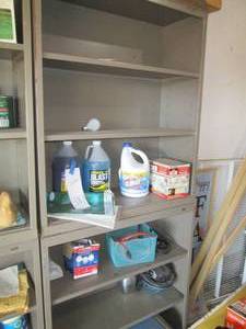 lot 388 image: Pair of metal shelves each approx 3...