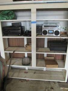 lot 399 image: Large wood shelf approx 60x15x68...