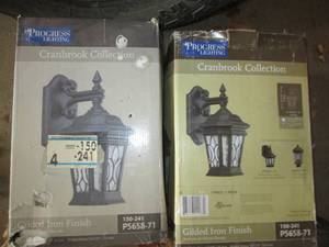 lot 403 image: Pair of outdoor Light fixtures in o...