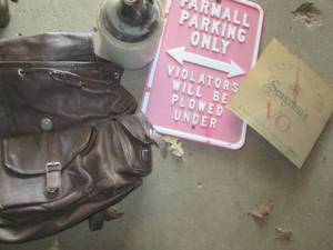 lot 405 image: Metal Signs, Stoneware water jug, b...