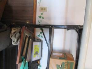 lot 407 image: Metal storage shelf approx 36x15x72...