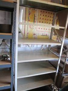 lot 414 image: Sturdy metal shelf measuring 36 x 1...