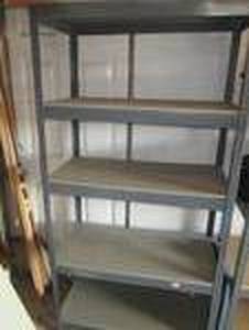 lot 413 image: Metal storage shelf aporpx 36x18x72...