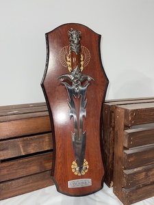 lot -A-8 image: Decorative Excalibur Fantasy Sword with Wall Plaque Display