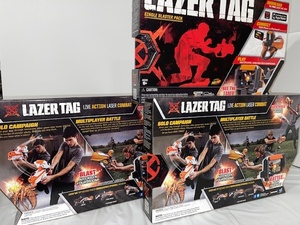 lot 21 image: Lot of 3 NERF Lazer Tag Single Blaster Packs, Live Action Laser Combat