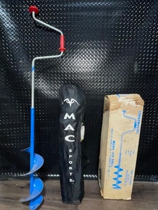 lot 47 image: Strikemaster Mora Ice Drill with Mac Sports Folding Captain Chair