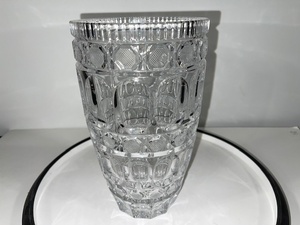 lot 54 image: Cut Crystal Vase with Geometric Pattern