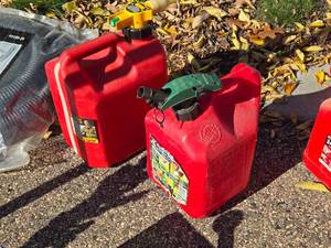 lot 383 image: Lot of (2) 2Gal.8oz. Plastic Gasoline Can