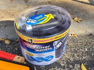 lot 393 image: Pocket Hose Silver Bullet 50 Expanding Garden Hose (in original packaging)