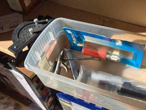 lot 452 image: Xacto Razor Saw Set, Miter Rite Mini Saw Guide, Air Nozzle and (2) Wrenches