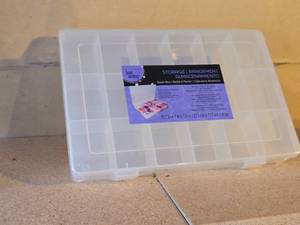 lot 482 image: Lot of (2) Plastic Bead Box Storage Containers