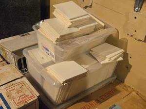lot 508 image: Lot of (3 Plastic Bins) Ceramic Tile 14 x 4 14 x 4 14