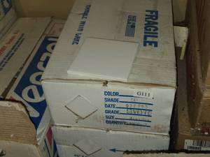lot 512 image: Lot of (1 Mostly full  1 Full Box) Ceramic Tile 14 x 4 14 x 4 14