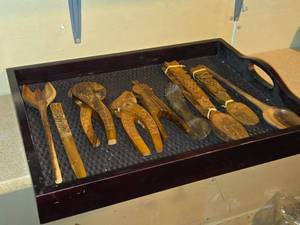 lot 570 image: Wooden Utensil Set 11-piece with Serving Tray