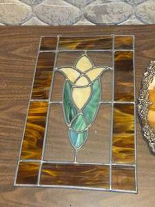 lot 601 image: Stained Glass Wall Art