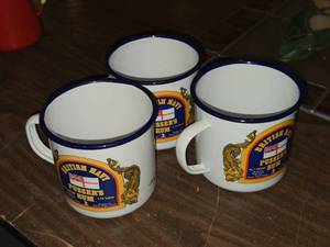 lot 602 image: Lot of (3) British Navy Pussers Rum Metal Mugs