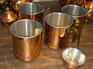 lot 599 image: Lot of (4) Copper Mugs