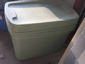lot 617 image: Lot of (4) Cornerstone Plastic Storage Bins with Lids 25 x 17 x 15
