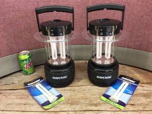 lot 112 image: 2 RAYOVAC Battery Op Lantern Style Camping Lights - Working