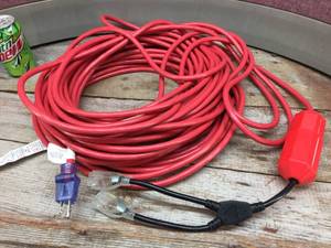 lot 233 image: 100 Ft Red Extension Cord with Double Female End