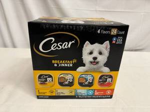 lot 29 image: 24x 3.5oz Cesar Breakfast & Dinner Dog Food
