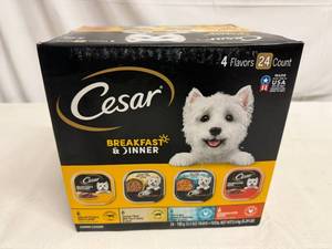 lot 30 image: 24x 3.5oz Cesar Breakfast & Dinner Dog Food